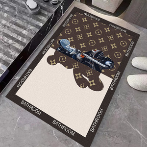 Tapis de sol absorbant pour salle de bain, porte de toilette, ours de marque Tide, tapis de pied antidérapants pour salle de bain, tapis de luxe léger - Product Image 1