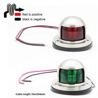 Feux de navigation étanches rouge vert Led Port et tribord Signal de bateau Feux de navigation à arc en acier inoxydable pour bateau Yacht camion