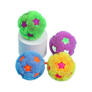 Pelota Sensorial Antiestrés con Luz, Juguete de Estiramiento y Compresión con Cuerda, Pelota Brillante y Colorida para Niños - Product Image 1