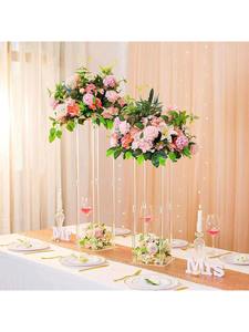 Rõ ràng Acrylic vuông hoa đứng cao lọ cho đám cưới trong suốt cột Rack hiển thị trang trí nội thất cho nhà máy kệ - Product Image 2