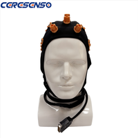 Casque EEG Salin Détachable à Double Couche en Maille avec Électrodes en Gel et Éponges pour Interface Cerveau-Ordinateur (BCI), TDCS et Neurofeedback
