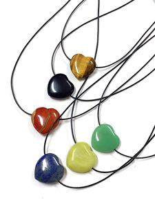 2024 Long Black Rope <strong>Necklace</strong> Simple Heart Natural <strong>Stone</strong> <strong>Necklace</strong> Chain <strong>Necklace</strong> for Women - Product Image 2