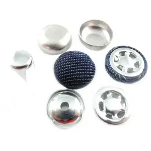 Sport Baseball Cap Button Aluminum Dome Ball Cap Buttons FFabric Covered Top Button