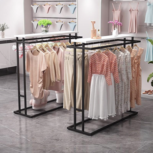 Étagère de présentation en métal à double rangée et 5 niveaux, minimaliste et écologique, pour vêtements de garçons et de filles, double face, suspendue, sur pied, pour magasin - Product Image 3