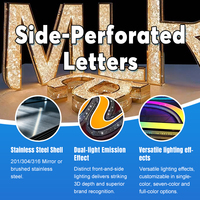 Lettres lumineuses LED Starlight en or, garantie de deux ans, directement de l'usine