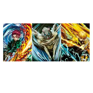 Anime Karya Seni Demon Slayer 3D Anime Poster 3D Triple Transisi Poster Seni Dekorasi Dinding Rumah 3D Lenticular Poster