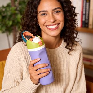 Bouteille d'eau sport isotherme en acier inoxydable à double paroi, sans BPA, avec paille, couleur personnalisée, étanche, maintien thermique 6-12 heures - Product Image 6