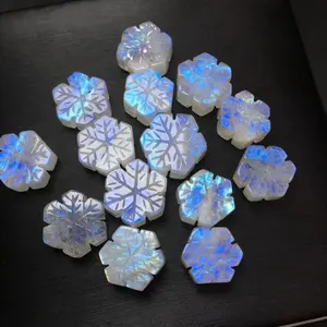 Hot Selling Wholesale High Quality Blue Moonstone Snowflake Craving For Pendant For Sale