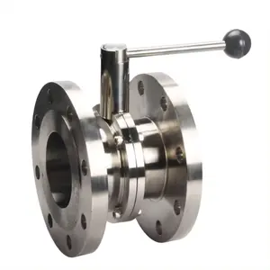 Factory Direct Sells Stainless Steel Manual Flange Butterfly Valve For Beer Beverage