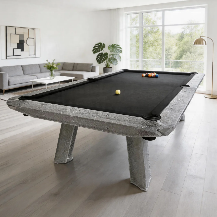2025 Glass Pool Table - Modern Luxury Design with Slate Bed