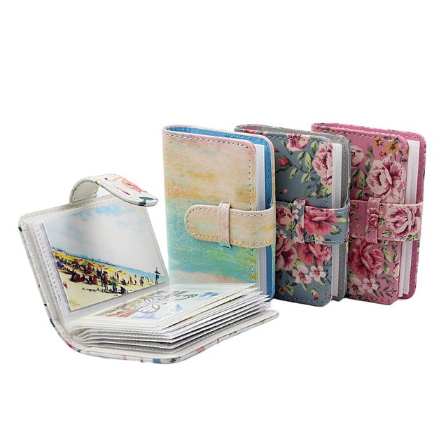 20-Pocket Photo Album Fujifilm Instax Mini Film 3 Inch Classical PU Leather Colorful Lovely Design Embossed Logo Binder Binding