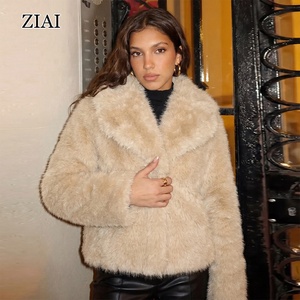 <span class=keywords><strong>Manteau</strong></span> <span class=keywords><strong>Court</strong></span> en Fausse Fourrure de Renard pour <span class=keywords><strong>Femme</strong></span>, Veste Courte à Grand Revers, Manches Longues, Style <span class=keywords><strong>Court</strong></span> en Fourrure de Renard - Product Image 1