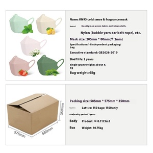 عطر SPRO للبالغين 95 EN149 معتمدًا ثلاثي الأبعاد خراطيش نعناع أخضر مسطح برائحة ليمون تصميم صفصاف فم السمكة - Product Image 4