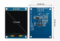 Layar LCD OLED 1,5 Inci Modul Tampilan SH1107 Modul Tampilan 128x128 Layar 4-pin IIC