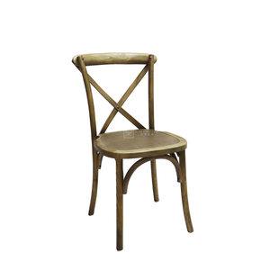 Chaise de salle à manger américaine solide en hêtre moderne et confortable, chaise fourche à dos croisé en bois vintage pour hôtels - Product Image 6