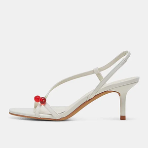 Nuevas Sandalias Elegantes de Tacón Bajo con Punta Cuadrada Blancas para Mujer - Product Image 2
