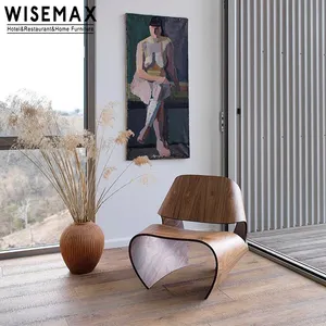 WISEMAX MÜBLER Nordic creative fiberglas wohnzimmermöbel holzfarbe freizeitstuhl akzent lounge-stühle für zuhause