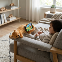 Support de téléphone personnalisé en forme de chat à poils longs, peluche créative mains libres pour bureau et décoration de chambre d'enfant