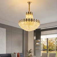 Lustre en cristal de luxe pour salle de banquet, salon, hôtel, chambre à coucher, décoration intérieure, villa, lampe suspendue pour escalier