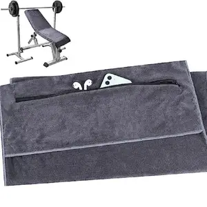 Mikrofaser-Sport tuch mit Reiß verschluss tasche Absorbent Instant Dry Handtuch für Fitness studio und Training
