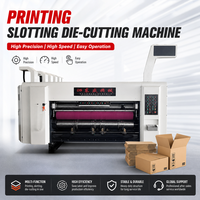Machine d'impression flexographique informatisée, découpeuse et plieuse 4 couleurs pour la fabrication de boîtes en carton avec empileur intelligent pour l'industrie de l'emballage