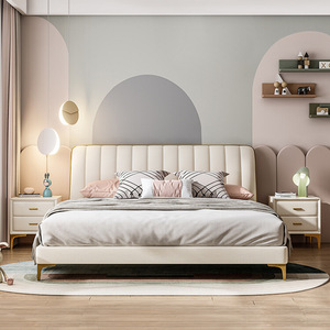Letti Moderni in Legno per Bambini, Design con Contenitore, <span class=keywords><strong>Letto</strong></span> Matrimoniale in Pelle per Set di Arredamento <span class=keywords><strong>Cameretta</strong></span> - Product Image 3
