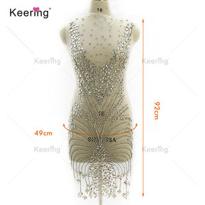 Đẹp thời trang pha lê thêu Wedding Dress Rhinestone appliques vạt áo WDP-109 - Product Image 6