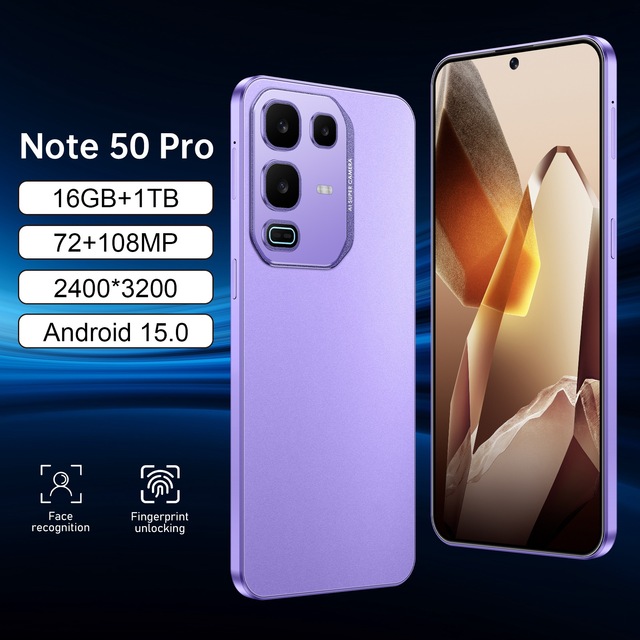 Wholesale Note 50 Pro 5G Smartphone With 7.3-inch HD Screen 16GB+1TB Storage  MTK Deca Core CPU Dual SIM Card Mobile Phone