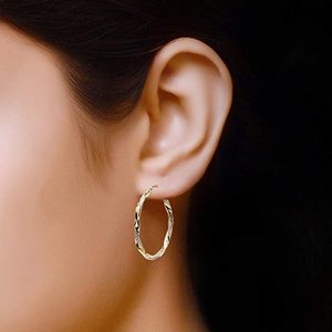 CAOSHI <span class=keywords><strong>Aretes</strong></span> <span class=keywords><strong>de</strong></span> Aro Bañados en Color Dorado a <span class=keywords><strong>Precio</strong></span> <span class=keywords><strong>de</strong></span> Fábrica al por Mayor, Joyería <span class=keywords><strong>de</strong></span> Latón <span class=keywords><strong>de</strong></span> Moda con Diseño Torcido para Mujer - Product Image 4