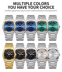 นาฬิกาควอตซ์สำหรับผู้ชายหรูหรากันน้ำสแตนเลสออกแบบโลโก้ได้ตามต้องการนาฬิกาเรืองแสงสำหรับผู้ชาย - Product Image 6