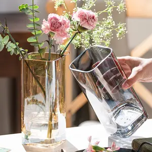 Schwarz transparent grün rund gefärbt groß kleine Blumen zylinder Hochzeit gefrostet quadratisch klares Glas & Kristall Vasen