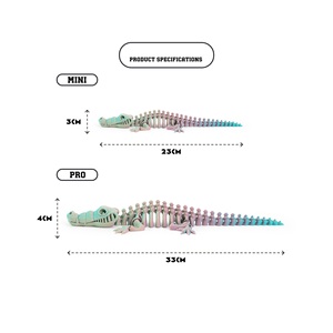 Modelo de Cráneo de Cocodrilo Articulado Impreso en 3D, Degradado Azul Púrpura, Material PLA, Decoración de Escritorio Duradera, Juguete Antiestrés Feeron - Product Image 3