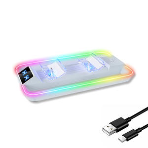 Vente en gros <span class=keywords><strong>3</strong></span>-en-<span class=keywords><strong>1</strong></span> coloré RGB lumière LED chargeur rapide Dock Station de charge pour manette sans fil PS5/<span class=keywords><strong>portail</strong></span> PS5 - Product Image 3