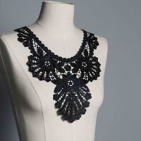 Col en dentelle soluble dans l'eau brodé de sequins en polyester, style luxueux, pour robes de soirée et chemisiers tendance