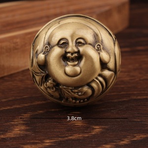 Paire de balles de massage en laiton « Dieu de la Richesse » – Outil portable anti-stress pour la relaxation musculaire à domicile et accessoire d'exercice - Product Image 4