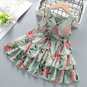 Ropa Casual en Capas para Niños, Vestidos Económicos para Niñas, Vestido Casual Floral para Niñas - Product Image 1