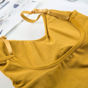 Sujetador deportivo antichoque con realce, tipo camisola sin costuras, acolchado, transpirable, informal, para mujer, ideal para fitness y verano. - Product Image 6