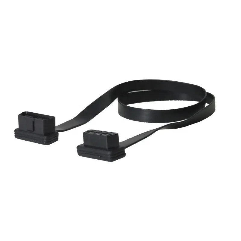 Oem Hoge Kwaliteit 60Cm OBD2 Interface 16 Pin Connector Obdii OBD2 Man-vrouw Kabel Platte Verlengkabel