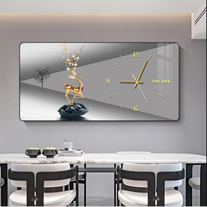 Luxury Crystal Scenic Needle Calendar <strong>Wall</strong> <strong>Clock</strong> for Living Room Dining Room <strong>Bedroom</strong> Modern Creative Decor - Product Image 1
