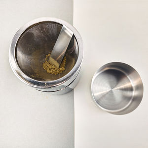 Barattolo in Acciaio Inox SS304 da 400ML con Filtro Interno per Conservazione Alimenti e Polvere di Matcha - Product Image 6