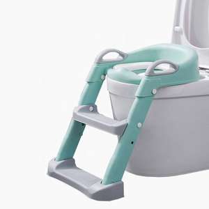 Asiento de entrenamiento para ir al baño ajustable para niños pequeños, escalera plegable de plástico, inodoro infantil con acolchado suave mejorado, orinal portátil para niños - Product Image 1