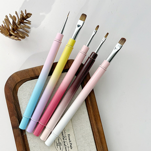 Pinceau à gel UV personnalisé pour ongles, tête ronde, tête plate, stylo liner, stylo à peinture pour ongles, OEM ODM, pinceau professionnel pour manucure et nail art en salon - Product Image 1