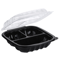 Tiya Vente en gros Restaurant Togo Food Box Container 3 Compartiment Déjeuner Récipient en plastique à emporter pour micro-ondes