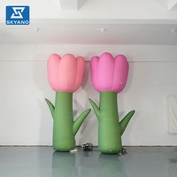 Modèle de tulipe gonflable sur mesure pour événements extérieurs, fêtes, scènes et décoration paysagère