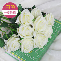 Soie artificielle Rose Fleurs Réaliste Longue Rouge Velours Roses Tige 50cm pour la Maison Mariage Fête des Mères Noël Nouvel An