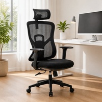 Chaise de bureau ergonomique moderne en maille de haute qualité avec accoudoirs réglables et base en acier pour personnel et managers – Offre Spéciale
