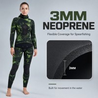 Combinaison de plongée en néoprène 3mm 5mm 7mm à cellules ouvertes camouflage avec capuche pour femme