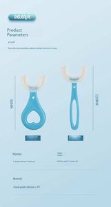 Spazzolino da denti a forma di U per bambini bambini 2-6 7-12 anni bocca in Silicone a setola morbida con spazzolino da denti - Product Image 5