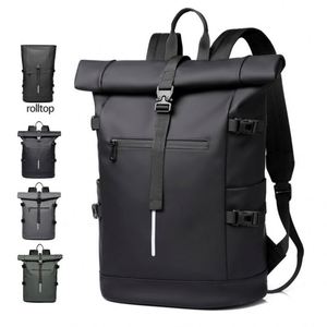Fashionable Roll Top Men Business Laptop <b>Backpack</b> <b>Computer</b> Bag Casual Sports Waterproof Oxford Mochila Travel <b>Backpack</b> Bag - Product Image 2