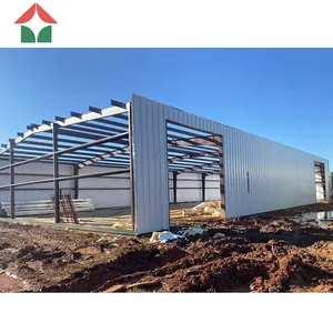 Low Cost Cheap Price Prefabricated Metal Steel Structure Warehouse Using Glass Wool Insulation Sandwich Panel Wall And Roof.
